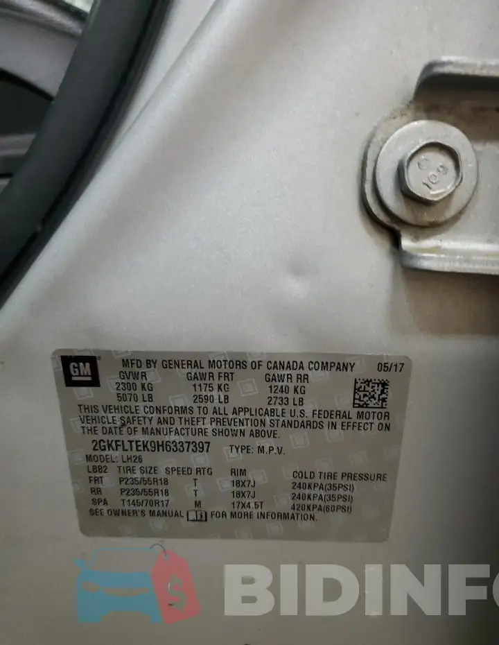2GKFLTEK9H6337397 Photo# 13