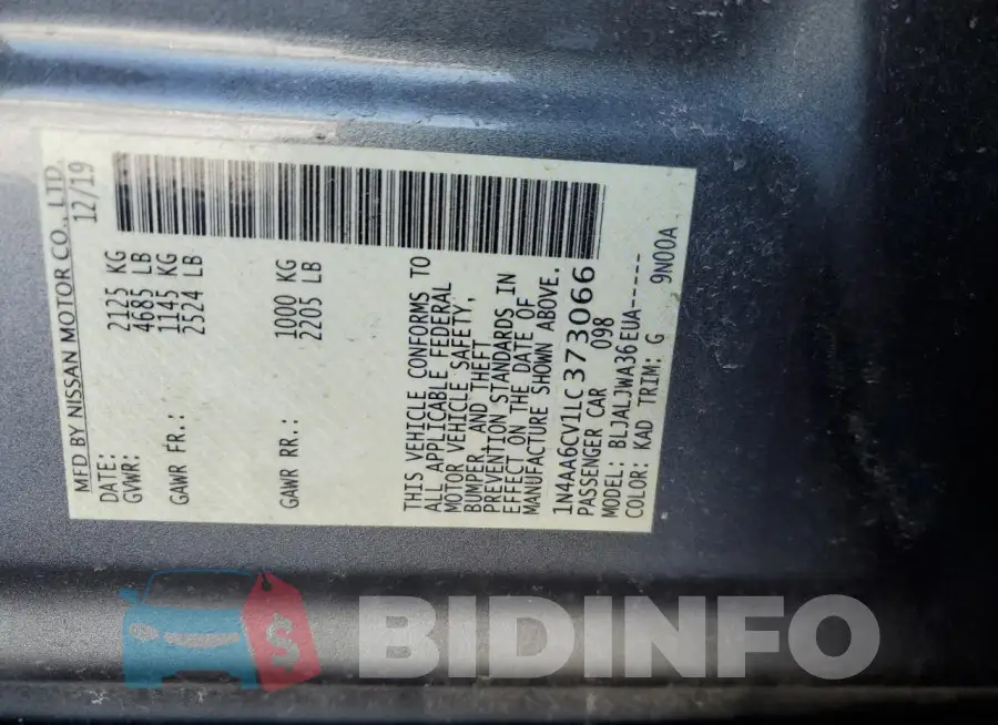1N4AA6CV1LC373066 Photo# 12