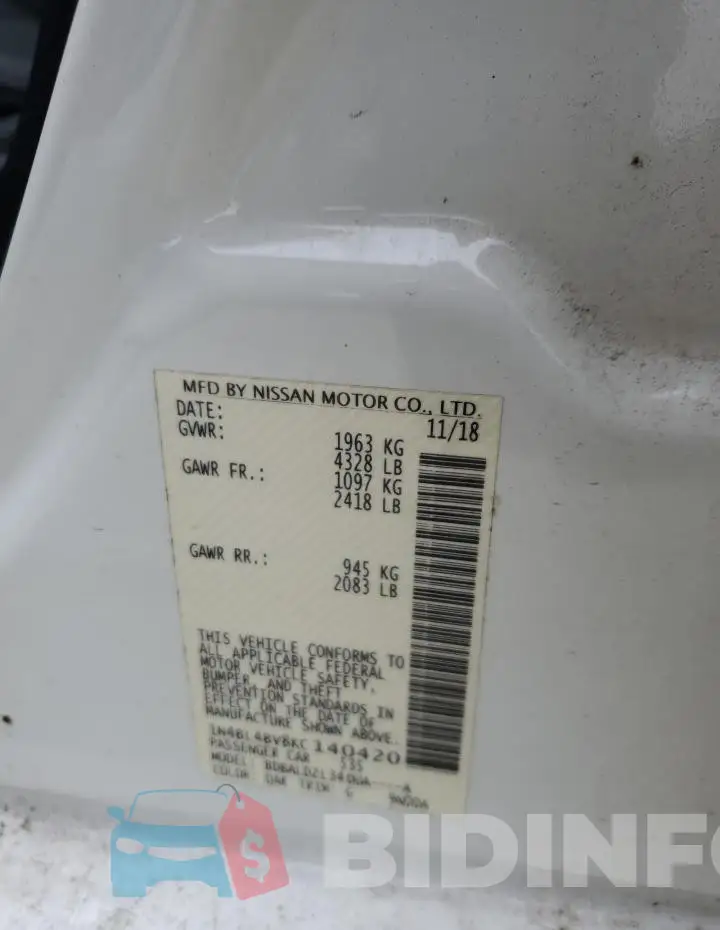 1N4BL4BV8KC140420 Photo# 12