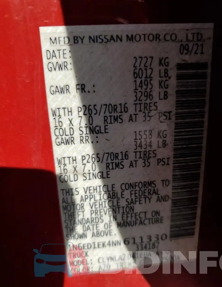 1N6ED1EK4NN611330 Photo# 12