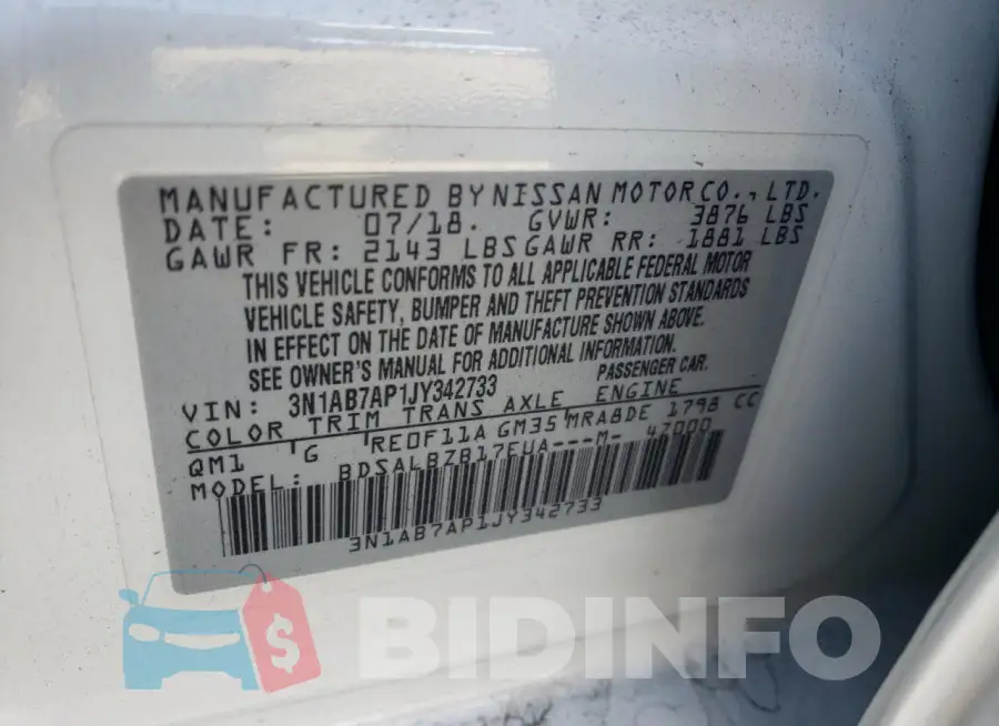 3N1AB7AP1JY342733 Photo# 12