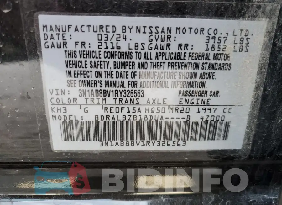 3N1AB8BV1RY326563 Photo# 12