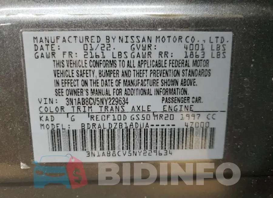 3N1AB8CV5NY229634 Photo# 12