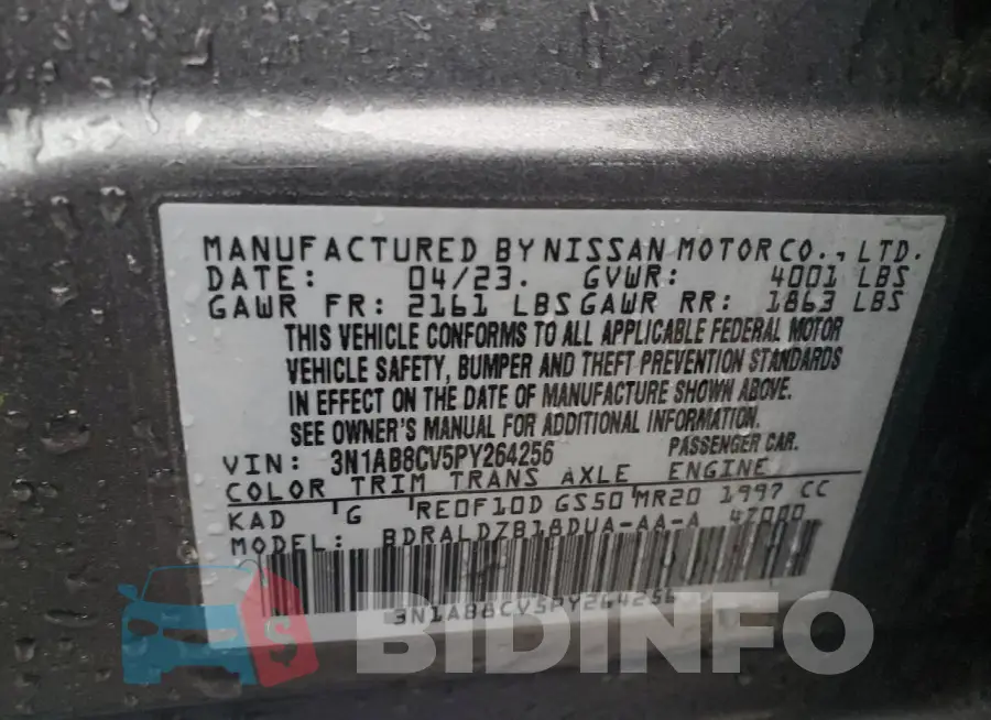 3N1AB8CV5PY264256 Photo# 13
