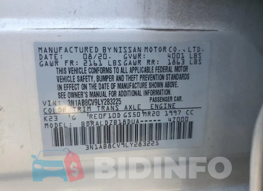 3N1AB8CV9LY283225 Photo# 12