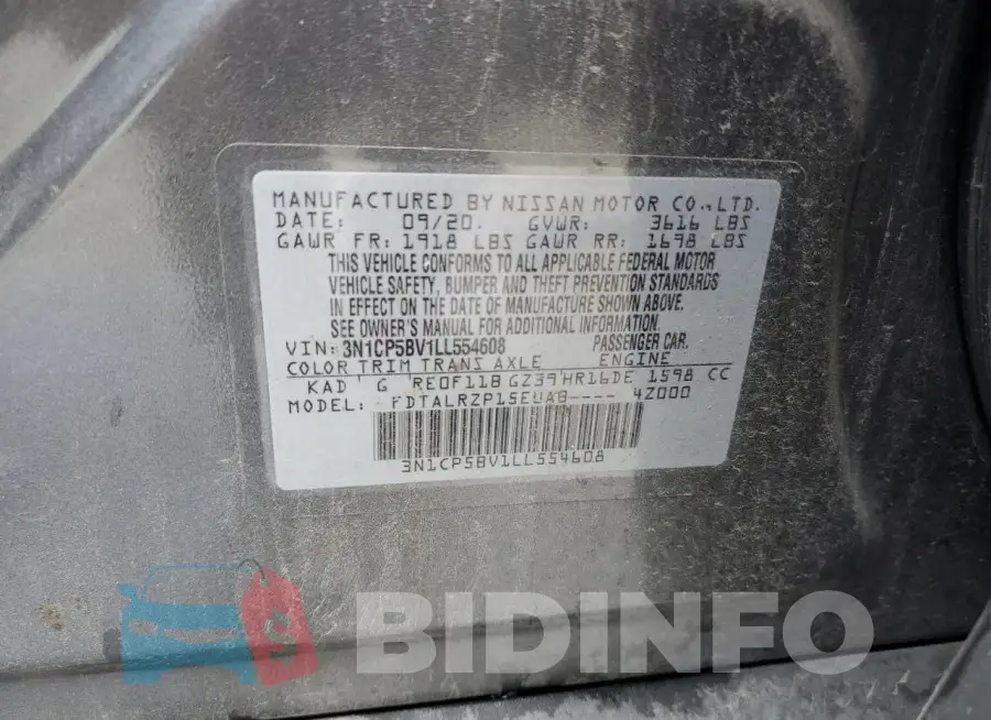 3N1CP5BV1LL554608 Photo# 13