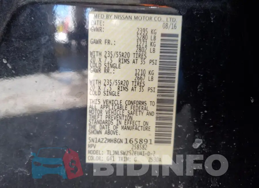 5N1AZ2MH8GN165891 Photo# 13