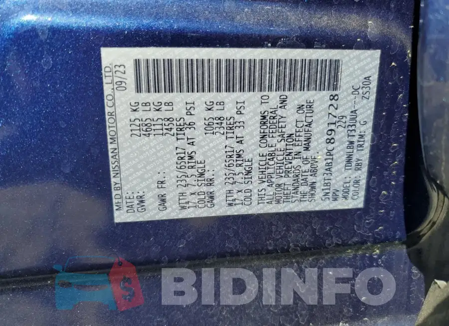 5N1BT3AB1PC891728 Photo# 14