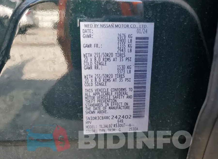 5N1DR3CB4RC242402 Photo# 13