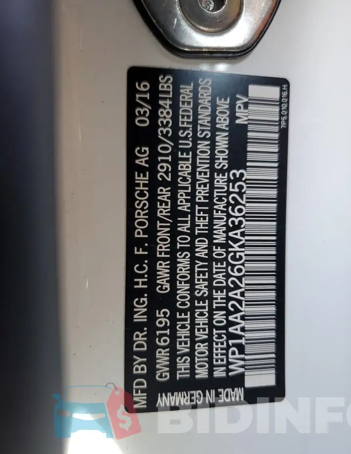 WP1AA2A26GKA36253 Photo# 13