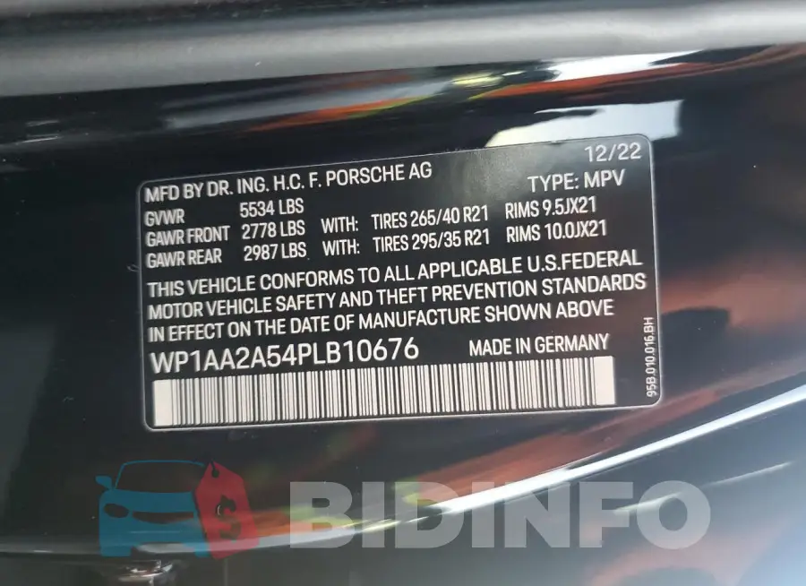 WP1AA2A54PLB10676 Photo# 13