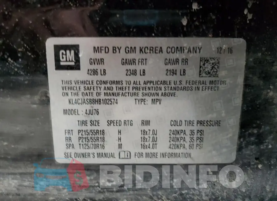 KL4CJASB8HB102574 Photo# 13