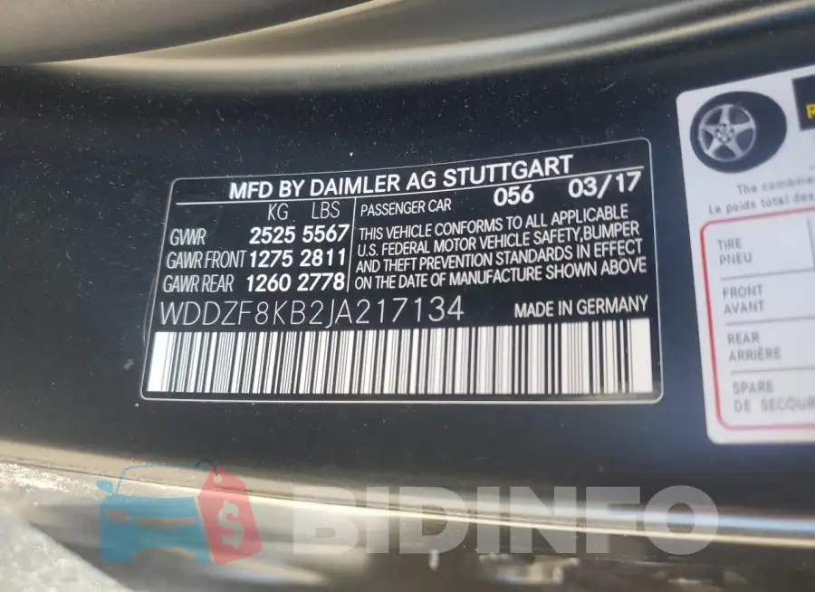 WDDZF8KB2JA217134 Photo# 12