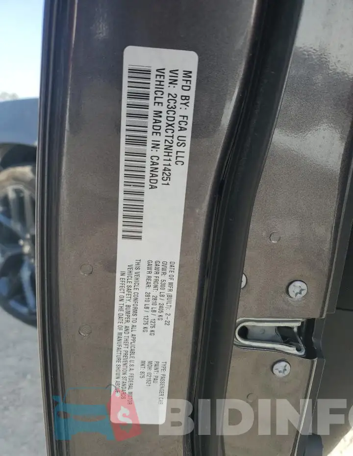 2C3CDXCT2NH114251 Photo# 12