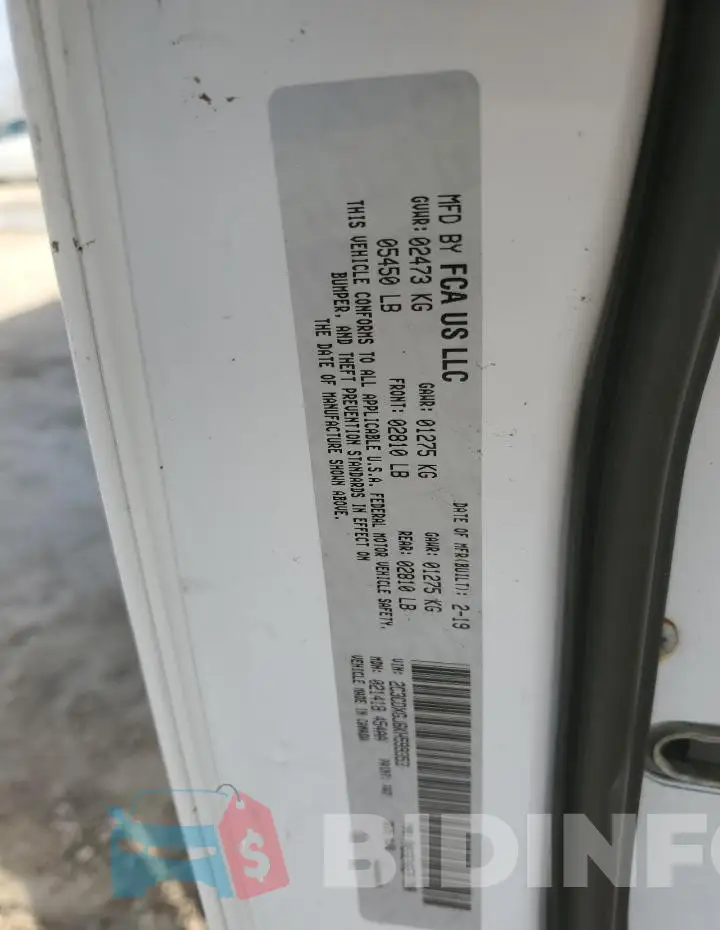 2C3CDXGJ6KH599353 Photo# 12