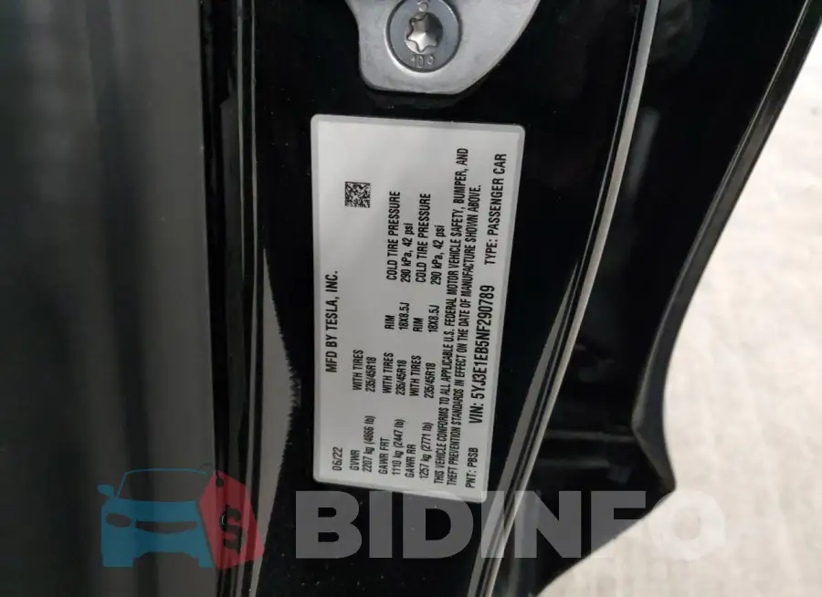 5YJ3E1EB5NF290789 Photo# 12