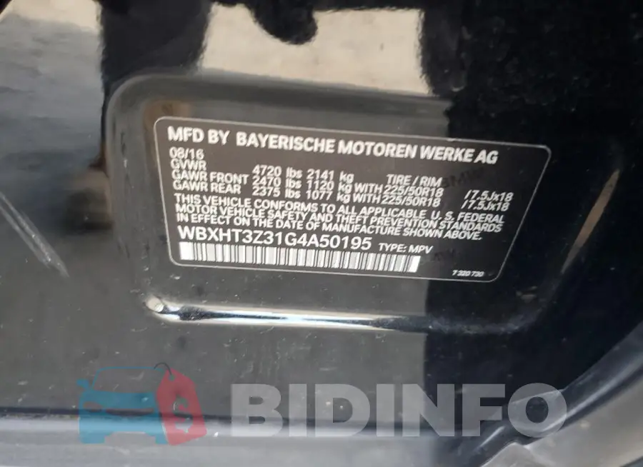 WBXHT3Z31G4A50195 Photo# 13