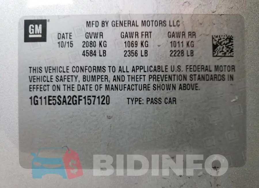 1G11E5SA2GF157120 Photo# 12