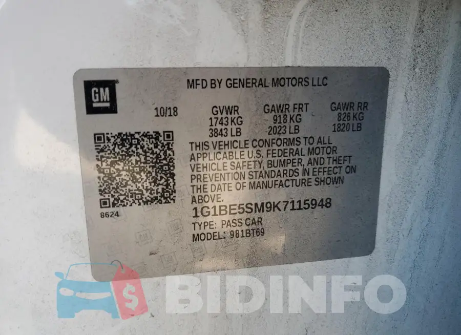 1G1BE5SM9K7115948 Photo# 13