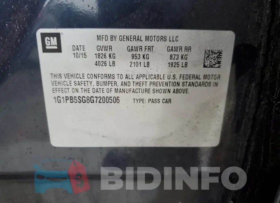 1G1PB5SG8G7200506 Photo# 12