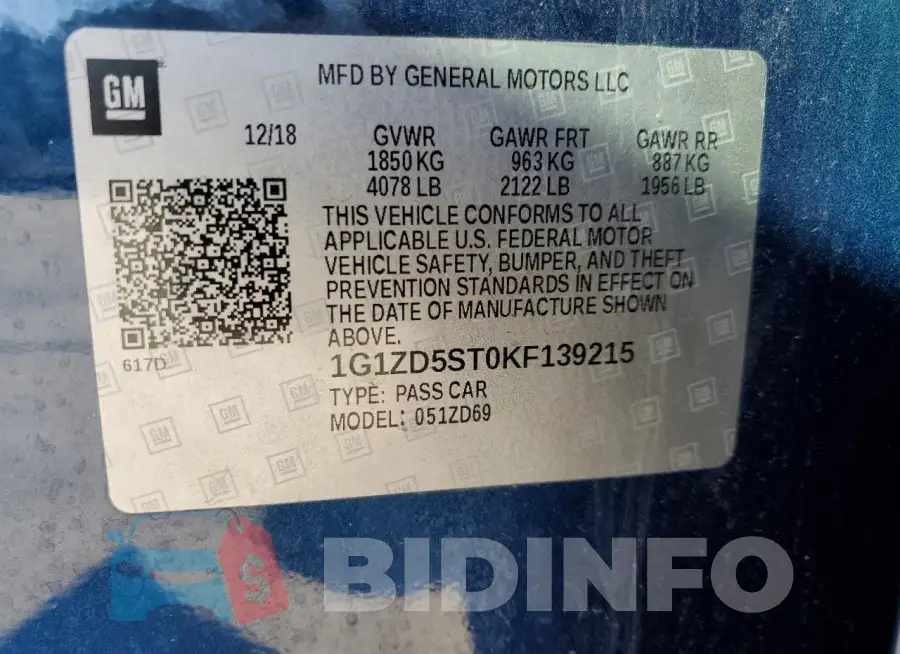 1G1ZD5ST0KF139215 Photo# 12