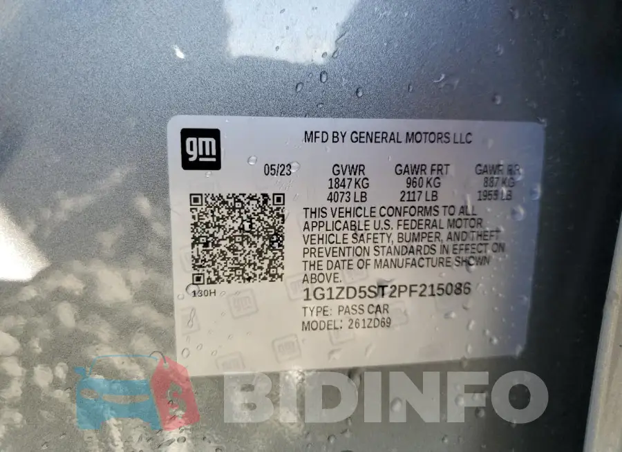 1G1ZD5ST2PF215086 Photo# 13