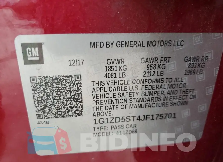 1G1ZD5ST4JF175701 Photo# 12