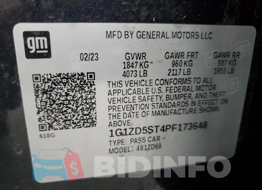 1G1ZD5ST4PF173648 Photo# 13