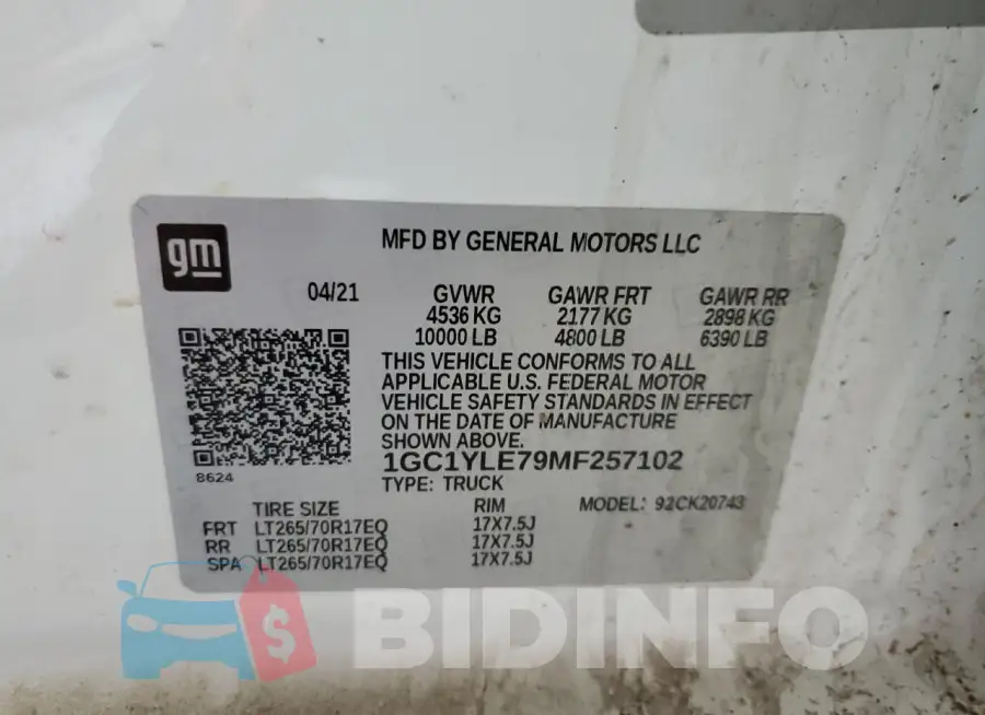 1GC1YLE79MF257102 Photo# 12