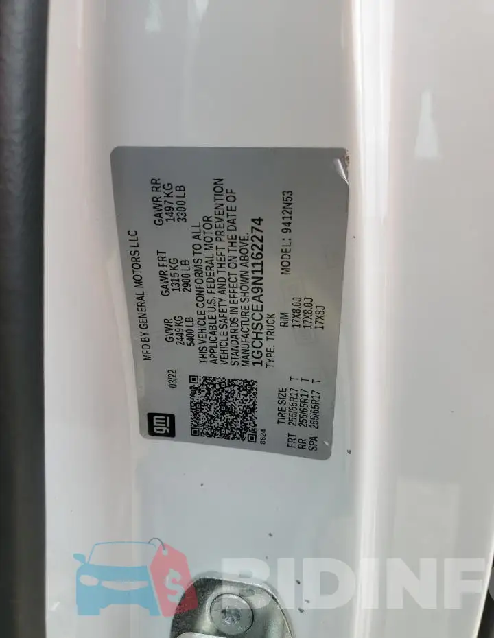 1GCHSCEA9N1162274 Photo# 12