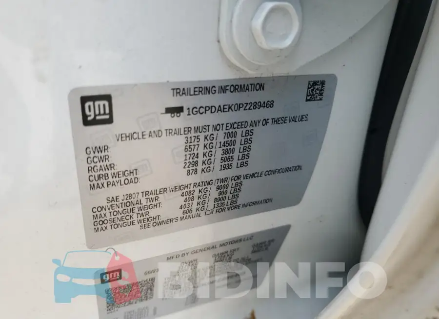 1GCPDAEK0PZ289468 Photo# 12