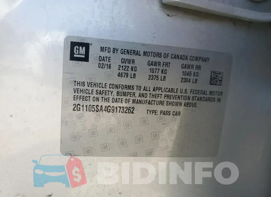 2G1105SA4G9173262 Photo# 12