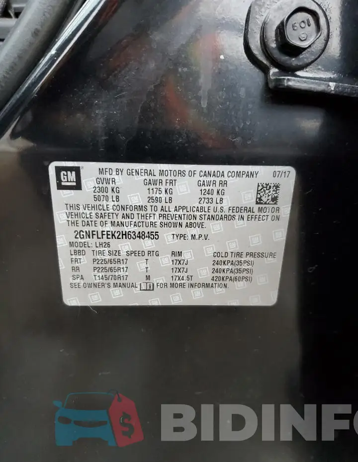 2GNFLFEK2H6348455 Photo# 13