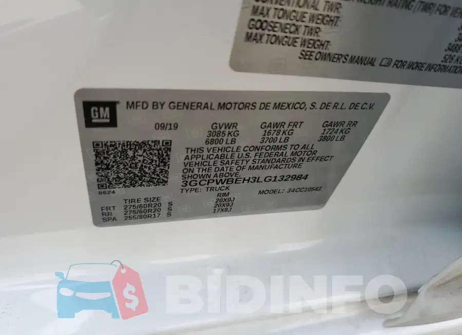 3GCPWBEH3LG132984 Photo# 13