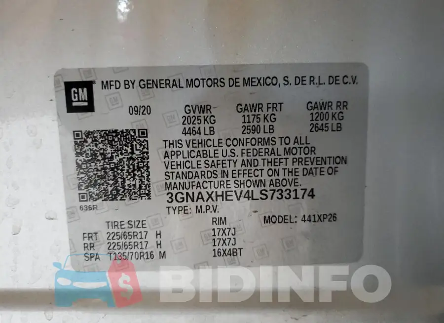 3GNAXHEV4LS733174 Photo# 13