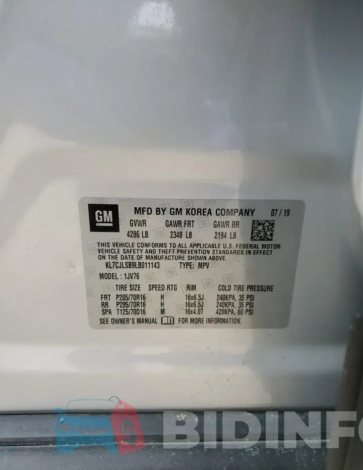KL7CJLSB9LB011143 Photo# 13