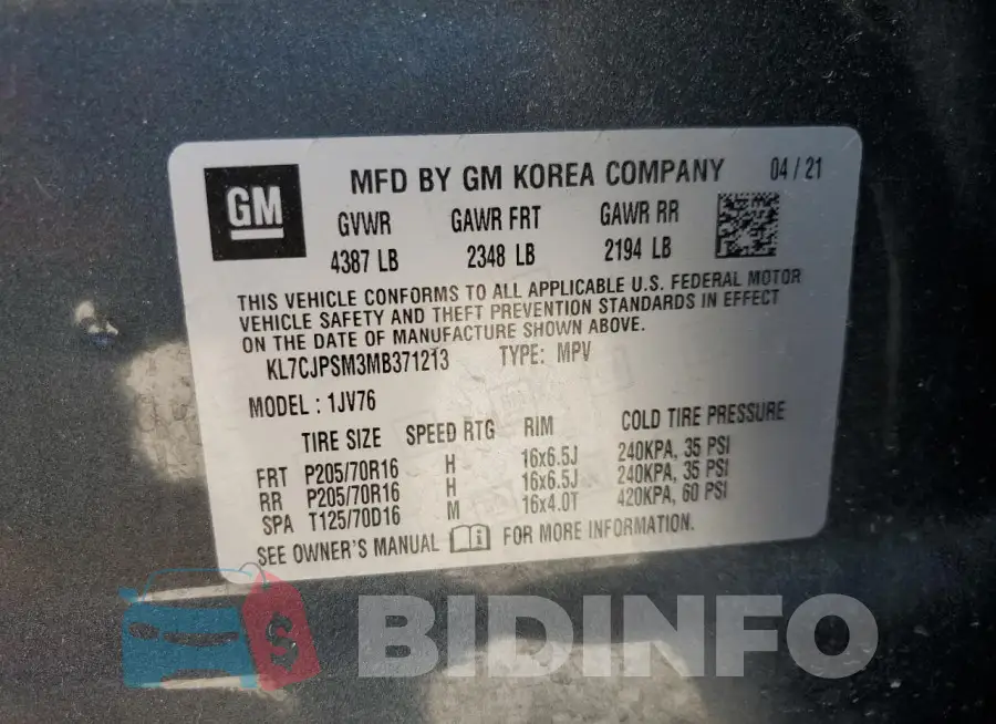 KL7CJPSM3MB371213 Photo# 14