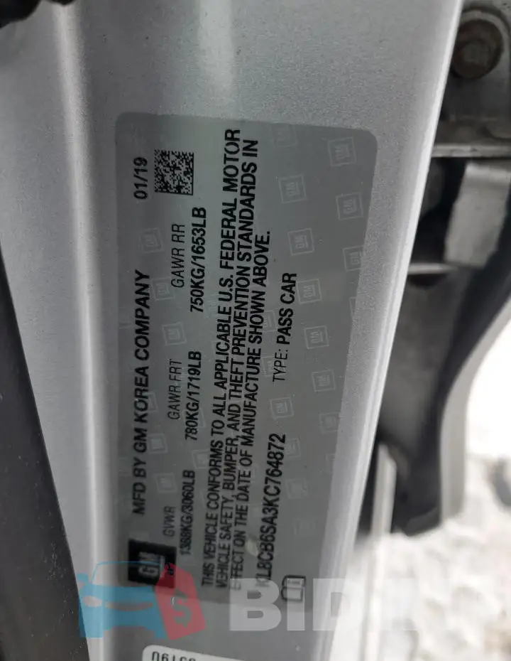 KL8CB6SA3KC764872 Photo# 14