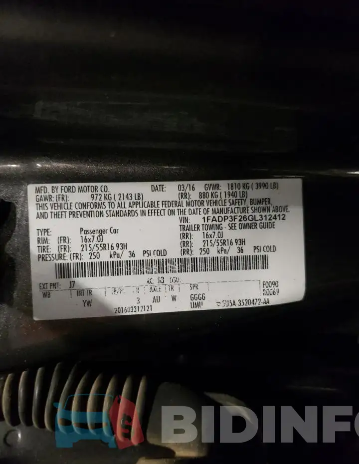1FADP3F26GL312412 Photo# 12
