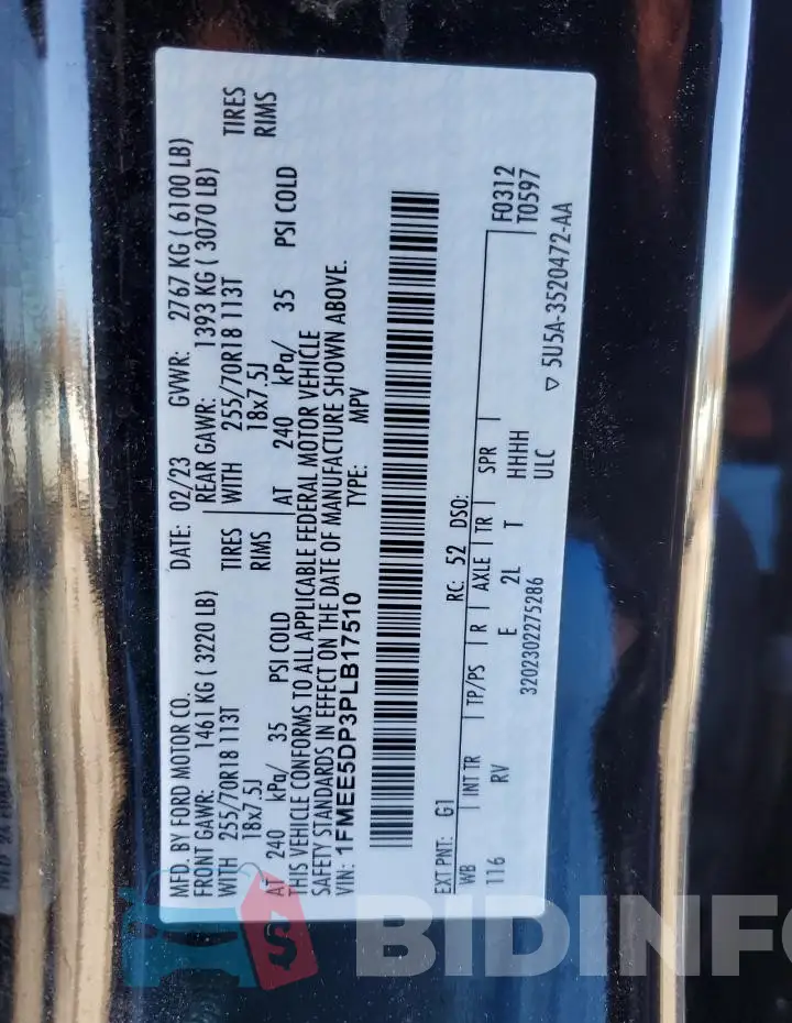 1FMEE5DP3PLB17510 Photo# 13