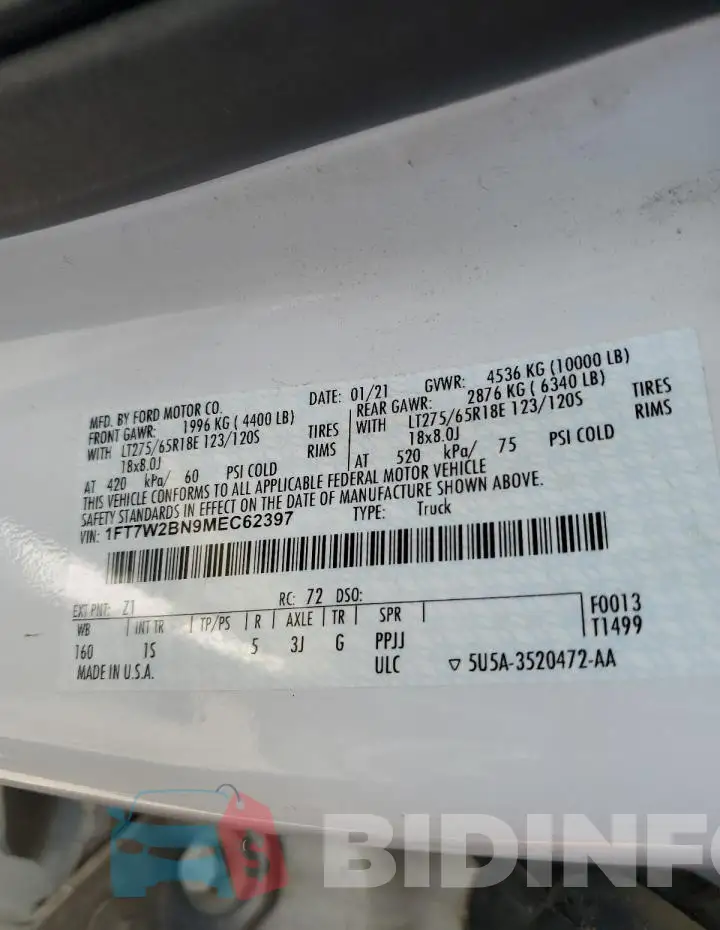 1FT7W2BN9MEC62397 Photo# 12