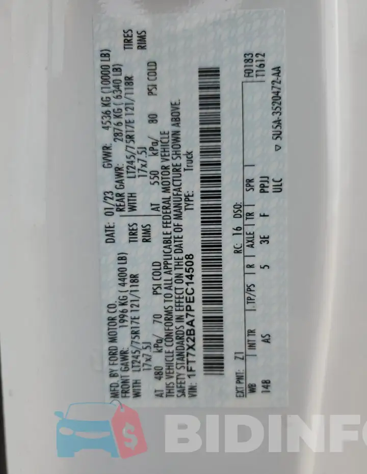 1FT7X2BA7PEC14508 Photo# 12