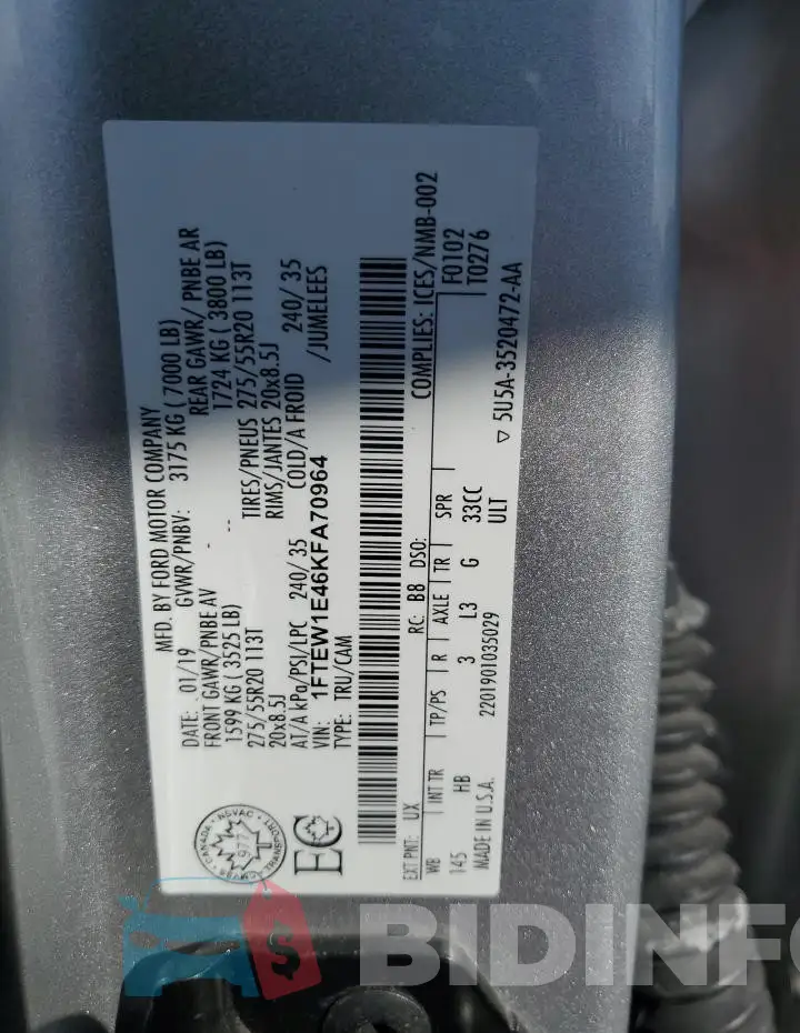 1FTEW1E46KFA70964 Photo# 12