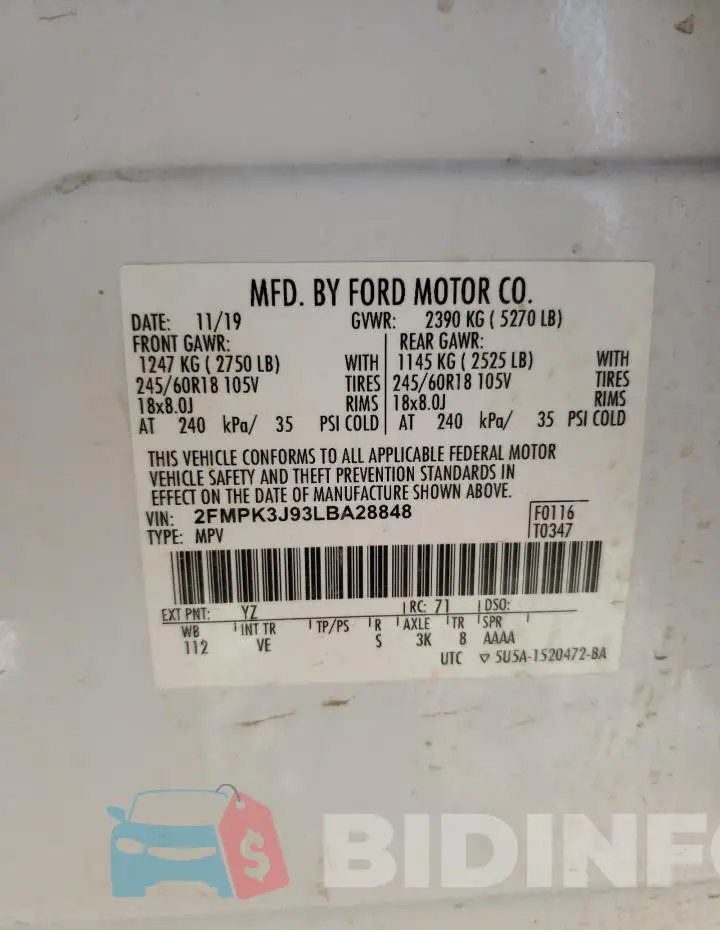 2FMPK3J93LBA28848 Photo# 13