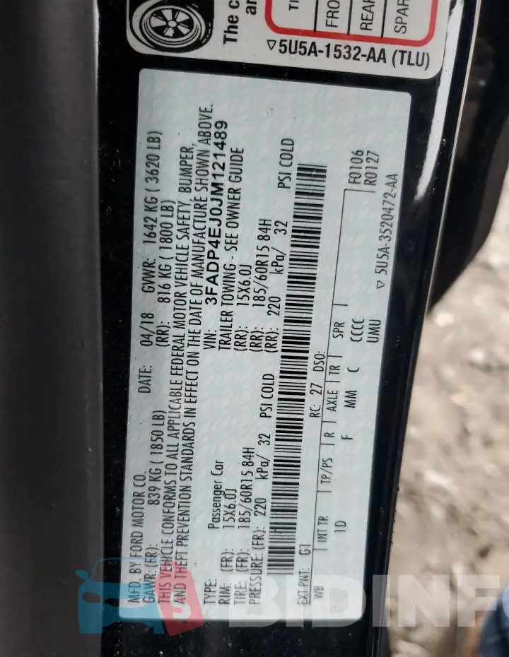 3FADP4EJ0JM121489 Photo# 12