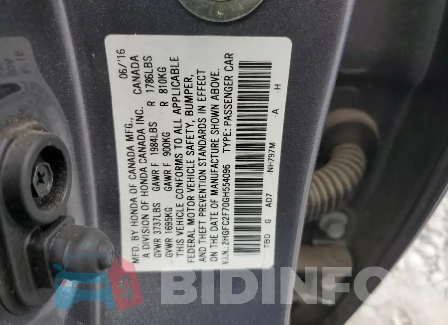 2HGFC2F70GH554096 Photo# 12