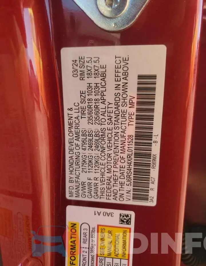 5J6RS4H4XRL011528 Photo# 13