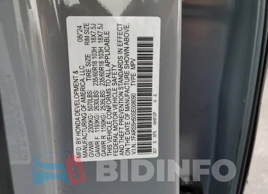 7FARS5H50SE008090 Photo# 14