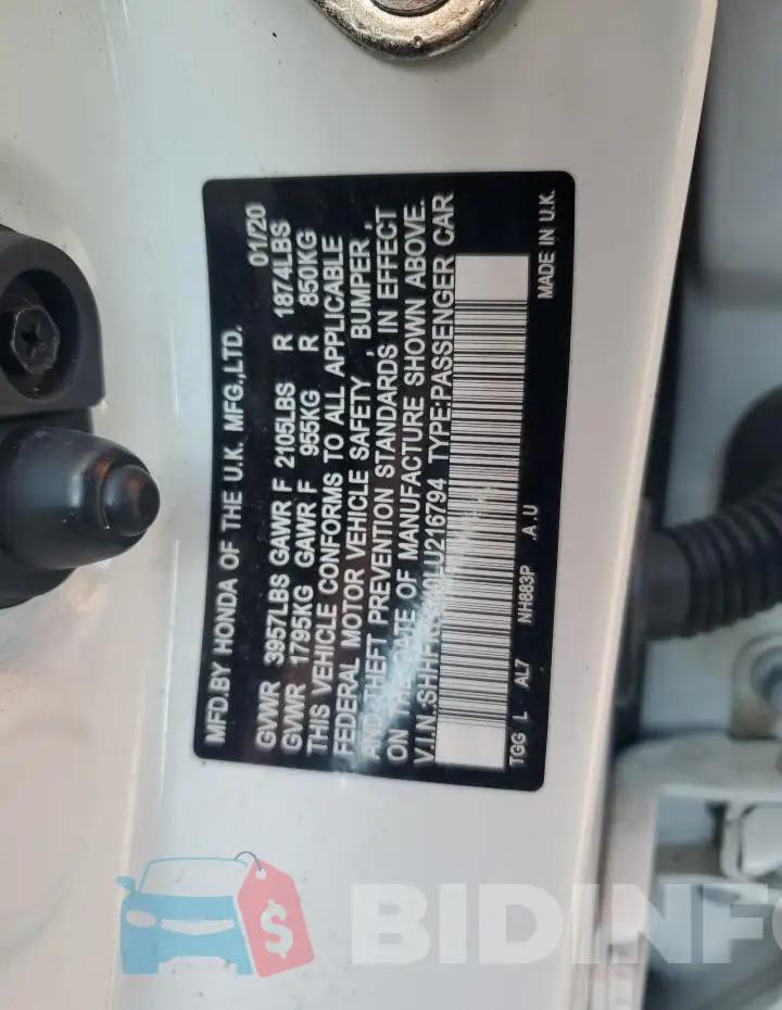 SHHFK7H40LU216794 Photo# 12