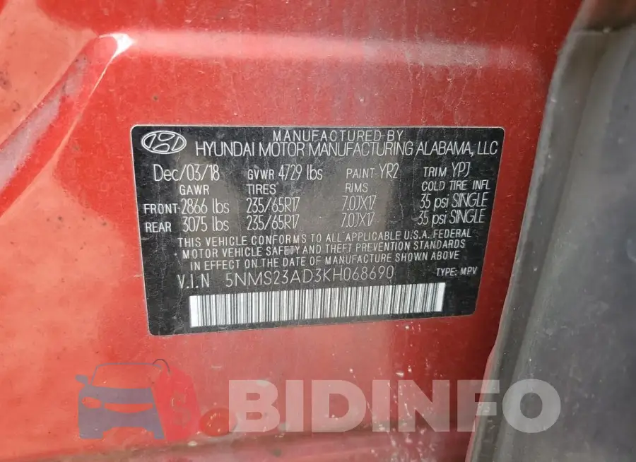 5NMS23AD3KH068690 Photo# 14